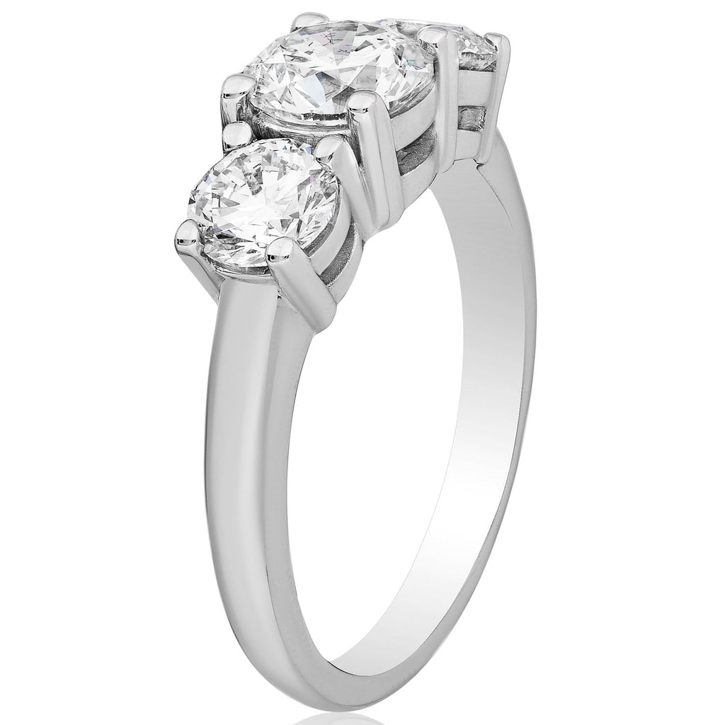 3 CTW AGI Certified Lab Grown Diamond (G-VS) Three Stone Engagement Ring in of 14K Gold VossAgin