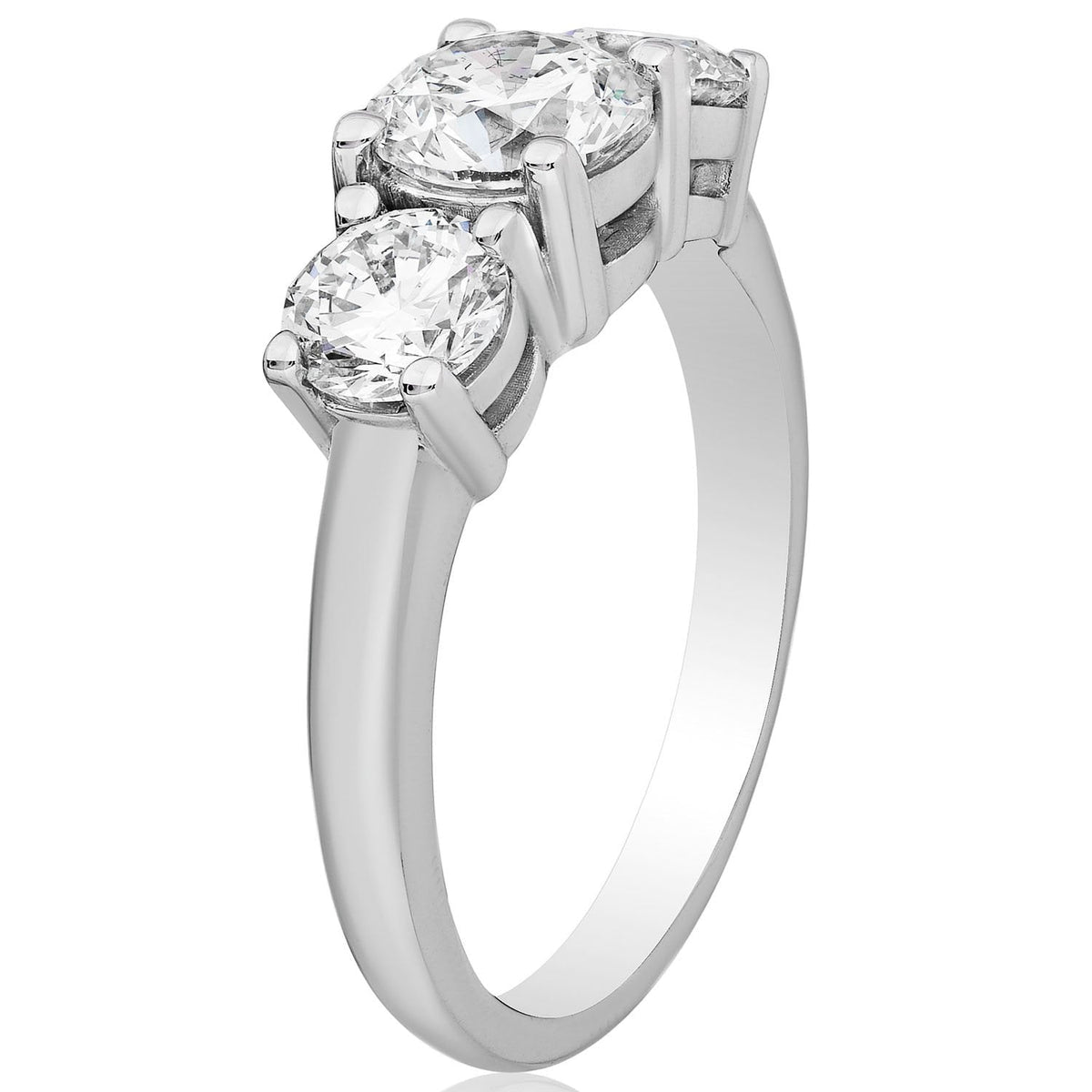 3 CTW AGI Certified Lab Grown Diamond (G-VS) Three Stone Engagement Ring in of 14K Gold VossAgin