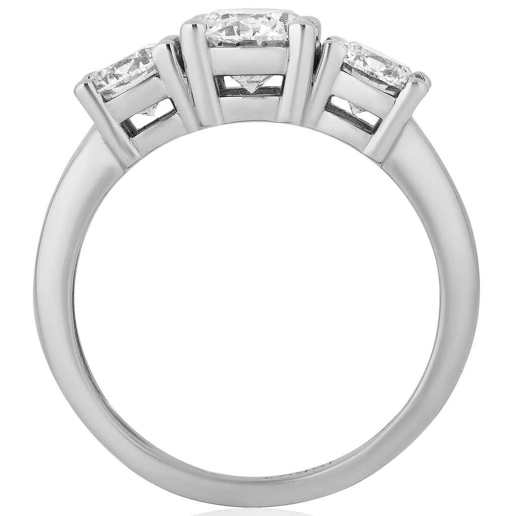 3 CTW AGI Certified Lab Grown Diamond (G-VS) Three Stone Engagement Ring in of 14K Gold VossAgin