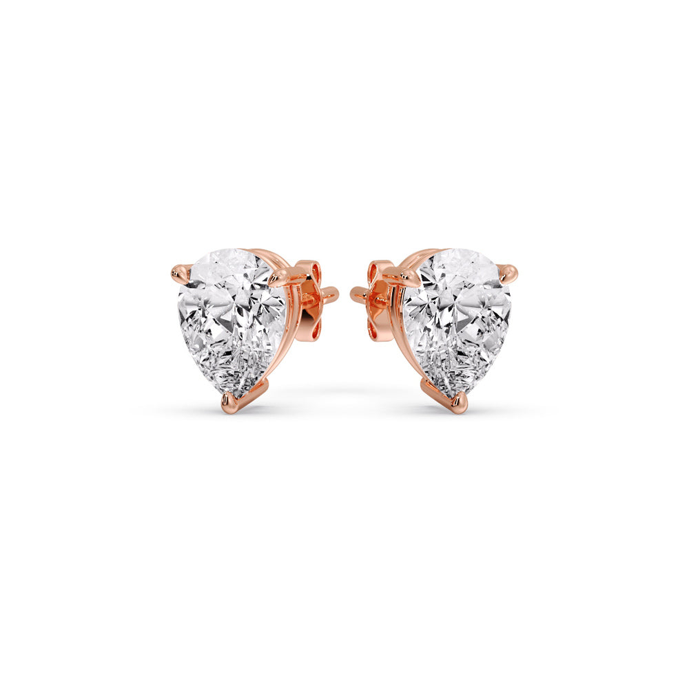 Three-Prong Pear Diamond Solitaire Stud Earrings [IGI Certified]