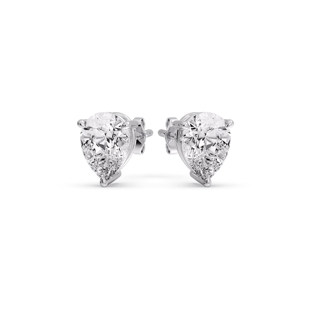 Three-Prong Pear Diamond Solitaire Stud Earrings [IGI Certified]