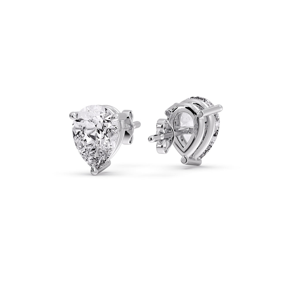 Three-Prong Pear Diamond Solitaire Stud Earrings [IGI Certified]