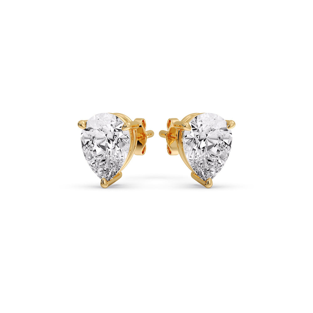 Three-Prong Pear Diamond Solitaire Stud Earrings [IGI Certified]