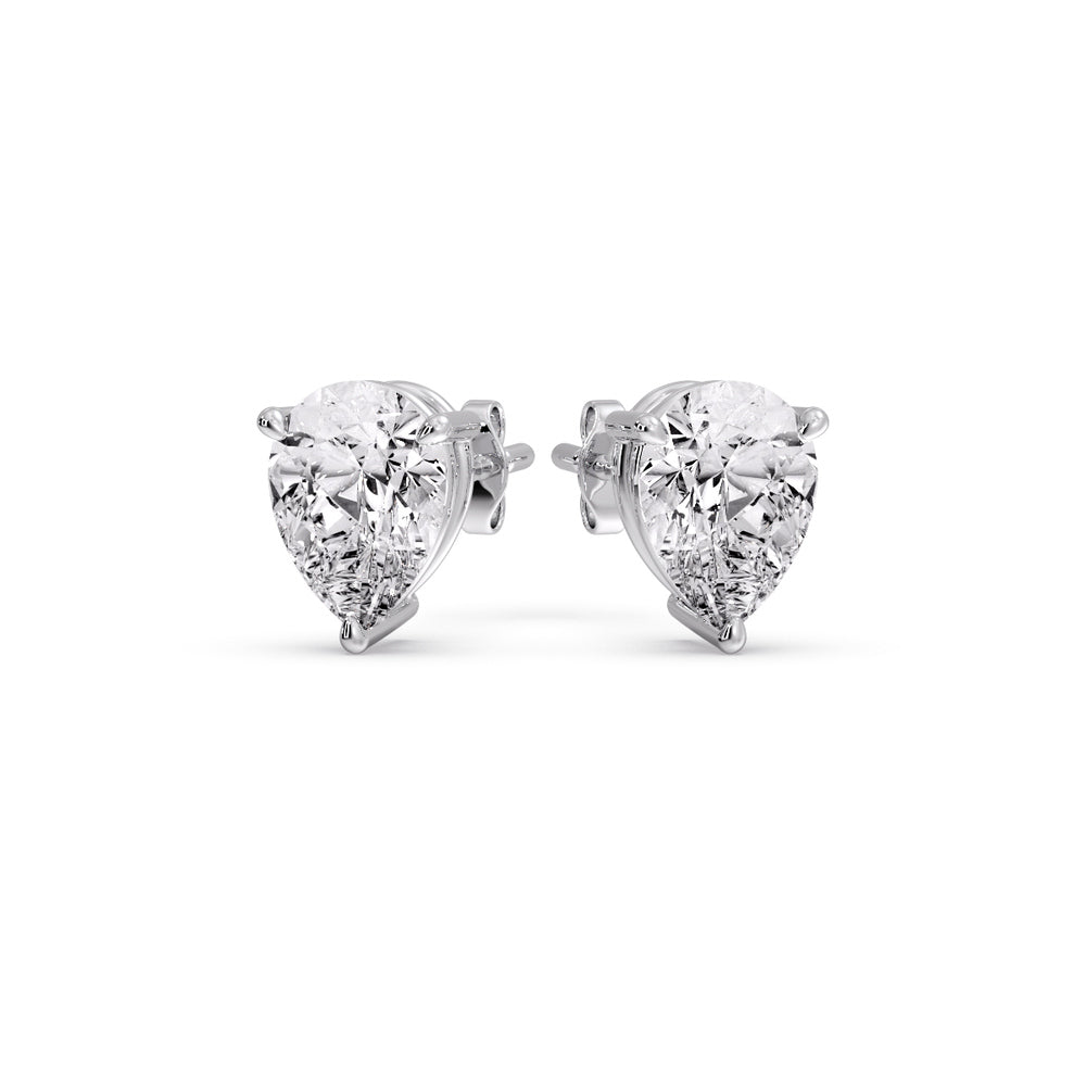 Three-Prong Pear Diamond Solitaire Stud Earrings [IGI Certified]