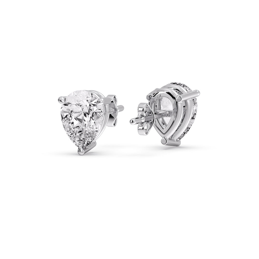 Three-Prong Pear Diamond Solitaire Stud Earrings [IGI Certified]