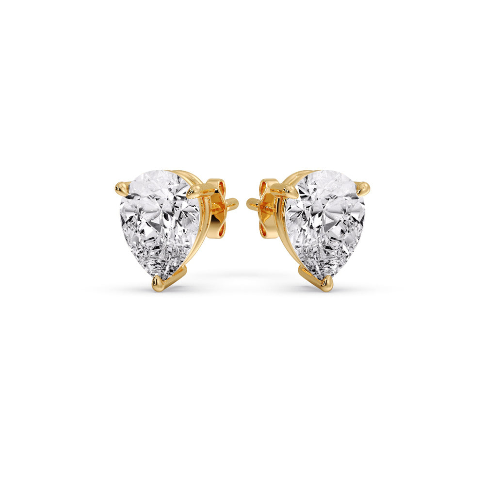 Three-Prong Pear Diamond Solitaire Stud Earrings [IGI Certified]