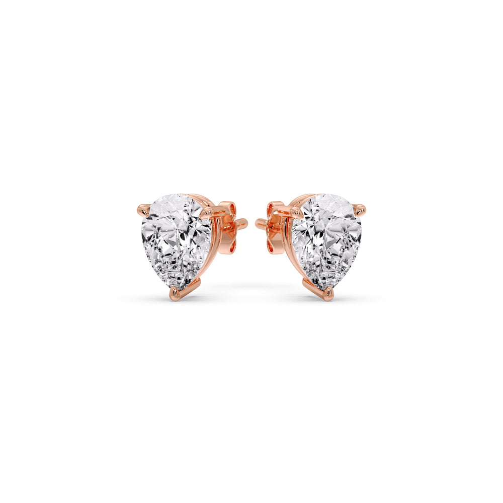 Three-Prong Pear Diamond Solitaire Stud Earrings [IGI Certified]