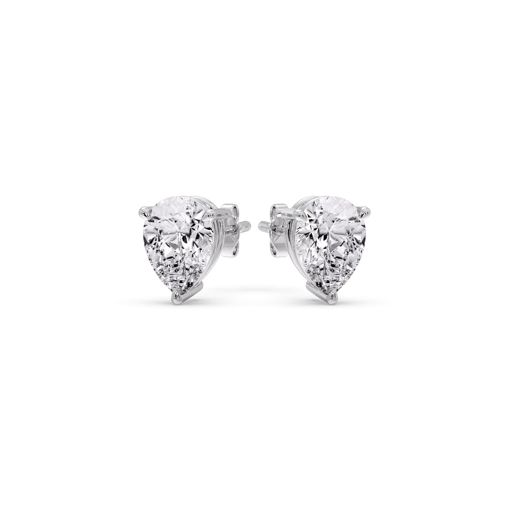 Three-Prong Pear Diamond Solitaire Stud Earrings [IGI Certified]