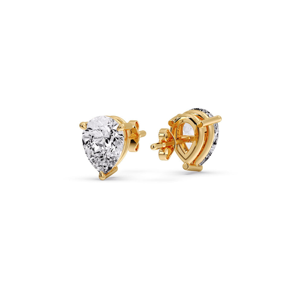 Three-Prong Pear Diamond Solitaire Stud Earrings [IGI Certified]