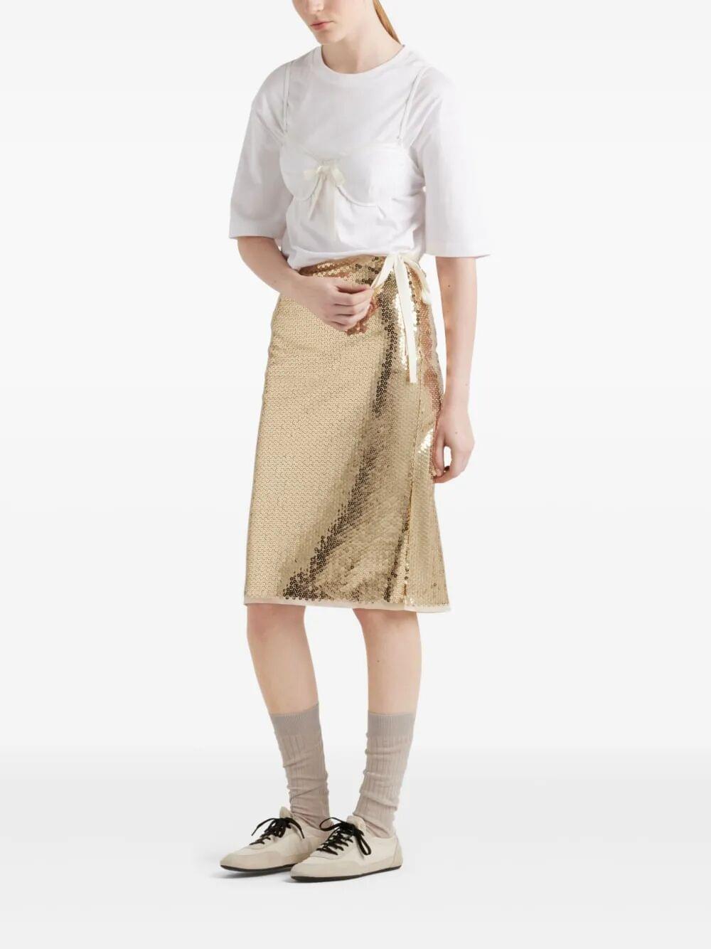 Prada Women Sequined Pencil Skirt