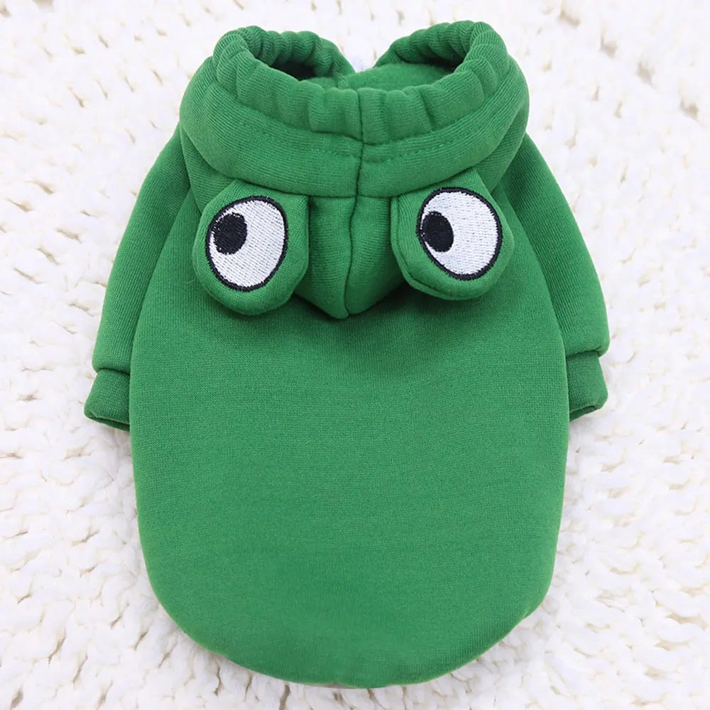 Soft Warm Cat Clothes For Small Dogs Cats Funny Halloween Cosplay Frog Costume Kitten Creative Sweatshirts Pet Autumn Hoodies