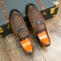 Mens Leather Shoes Plus-Size Slip-On Casual Loafers