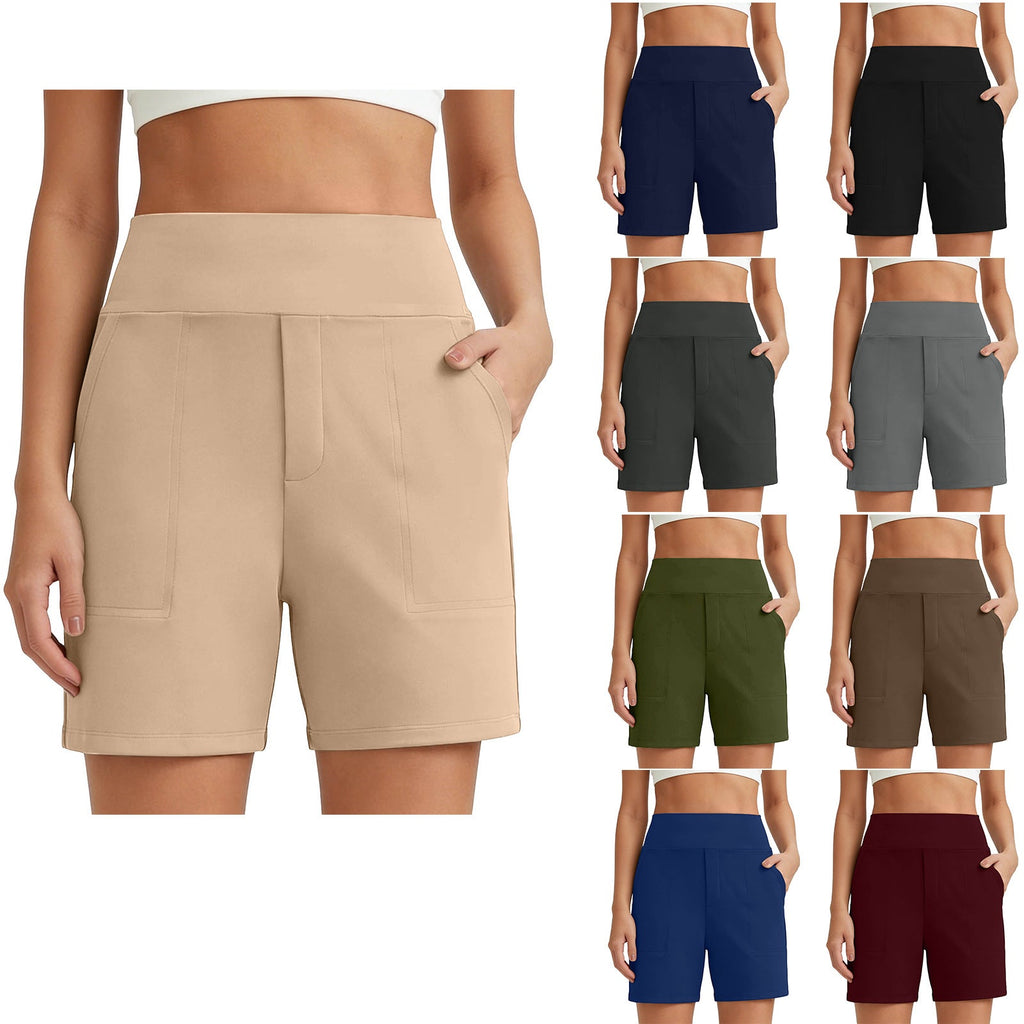 European And American Cross-Border New Style Women's Solid Color Stretchy Comfortable Fitness Pants Yoga Casual Shorts Social Buzz eSIMs