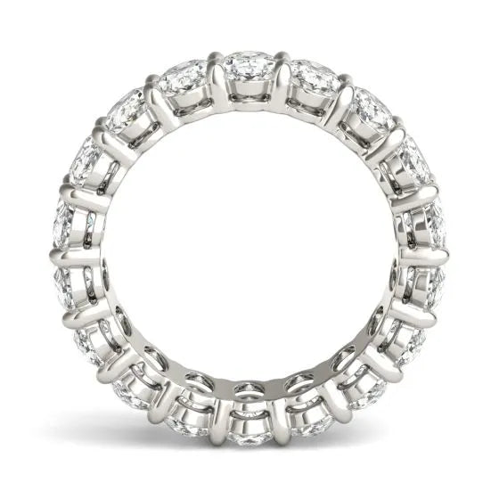 4 CTW Oval Lab Grown Diamond Couture Classic Eternity Ring 14K White Gold (G-VS) VossAgin