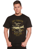 Sky Fighter Spun Bamboo® Men's Bamboo Viscose/Organic Cotton Short Sleeve Graphic T-Shirt Spun Bamboo