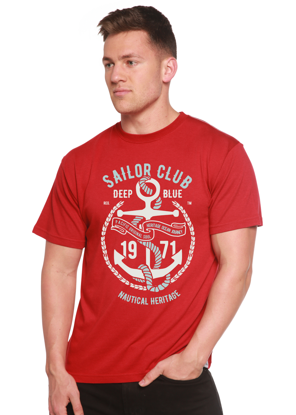 Sailor Club Spun Bamboo® Men's Bamboo Viscose/Organic Cotton Short Sleeve Graphic T-Shirt Spun Bamboo