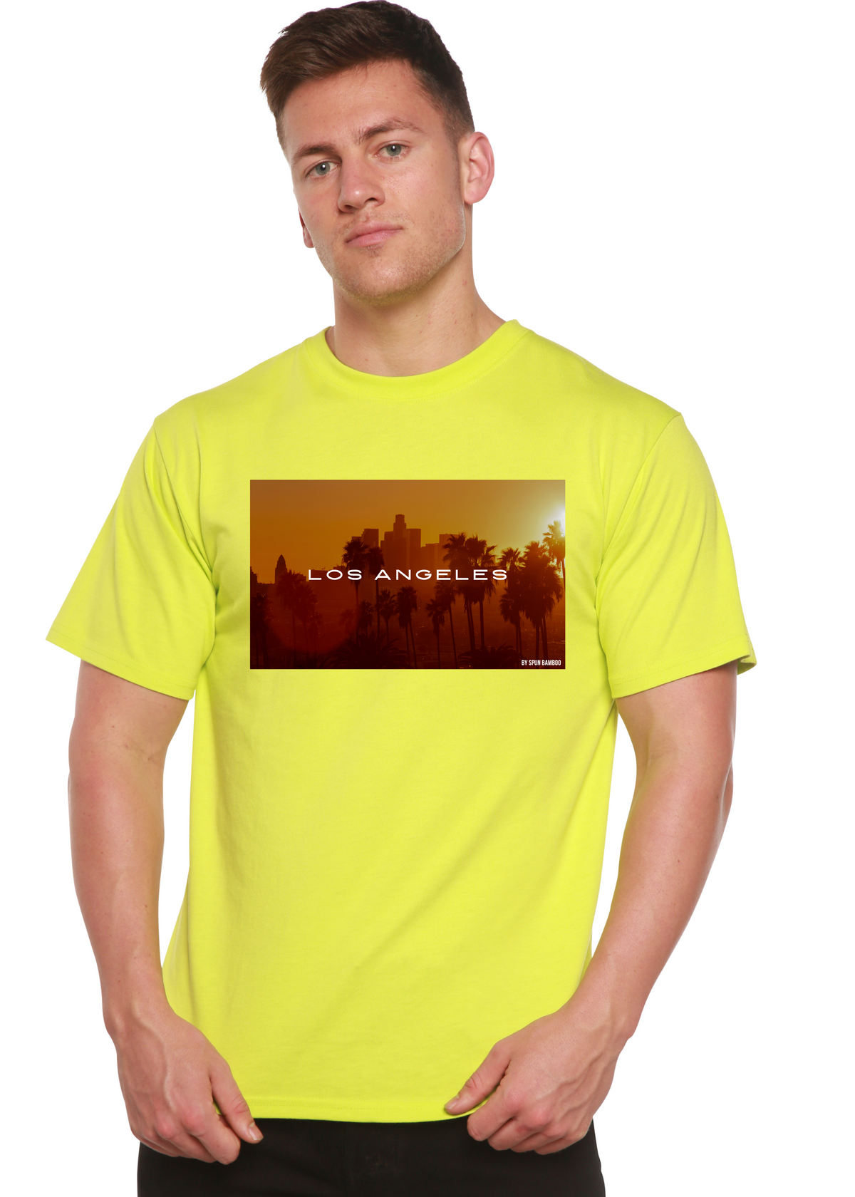 Los Angeles Unisex Bamboo Viscose/Organic Cotton Short Sleeve Graphic T-Shirt Spun Bamboo