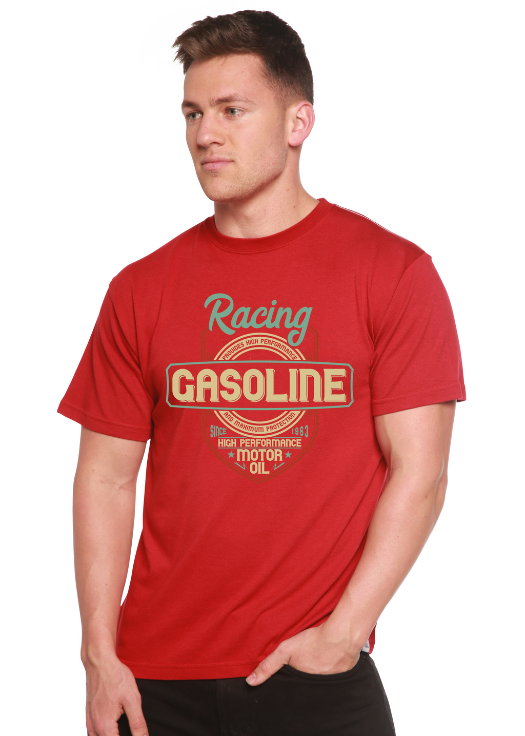 Racing Men's Bamboo Viscose/Organic Cotton Short Sleeve Graphic T-Shirt Spun Bamboo