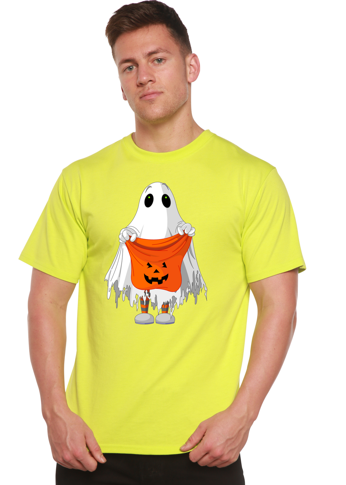Boo Halloween Men's Bamboo Viscose/Organic Cotton Short Sleeve Graphic T-Shirt Spun Bamboo