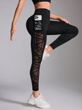 Cross-border High Waist Contrast Color Stitching Running Pants Belly-lifting Yoga Clothing Fitness Sports Naked Feeling Tight Leggings Social Buzz eSIMs