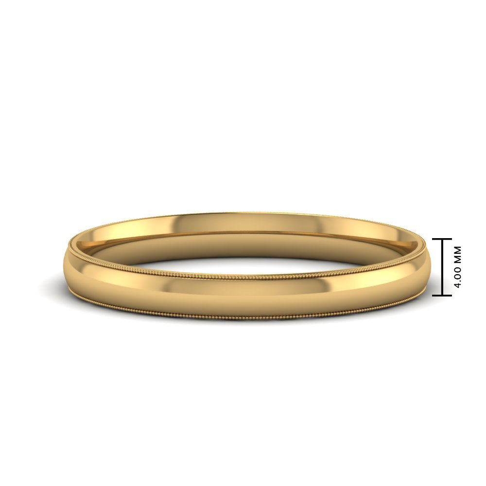 Comfort Fit Wedding Band Milgrain Edge