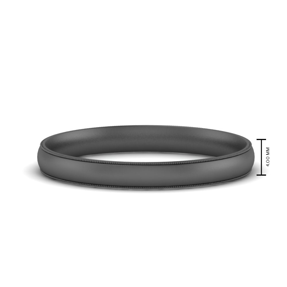 4 mm Milgrain Comfort Fit Mens Wedding Band