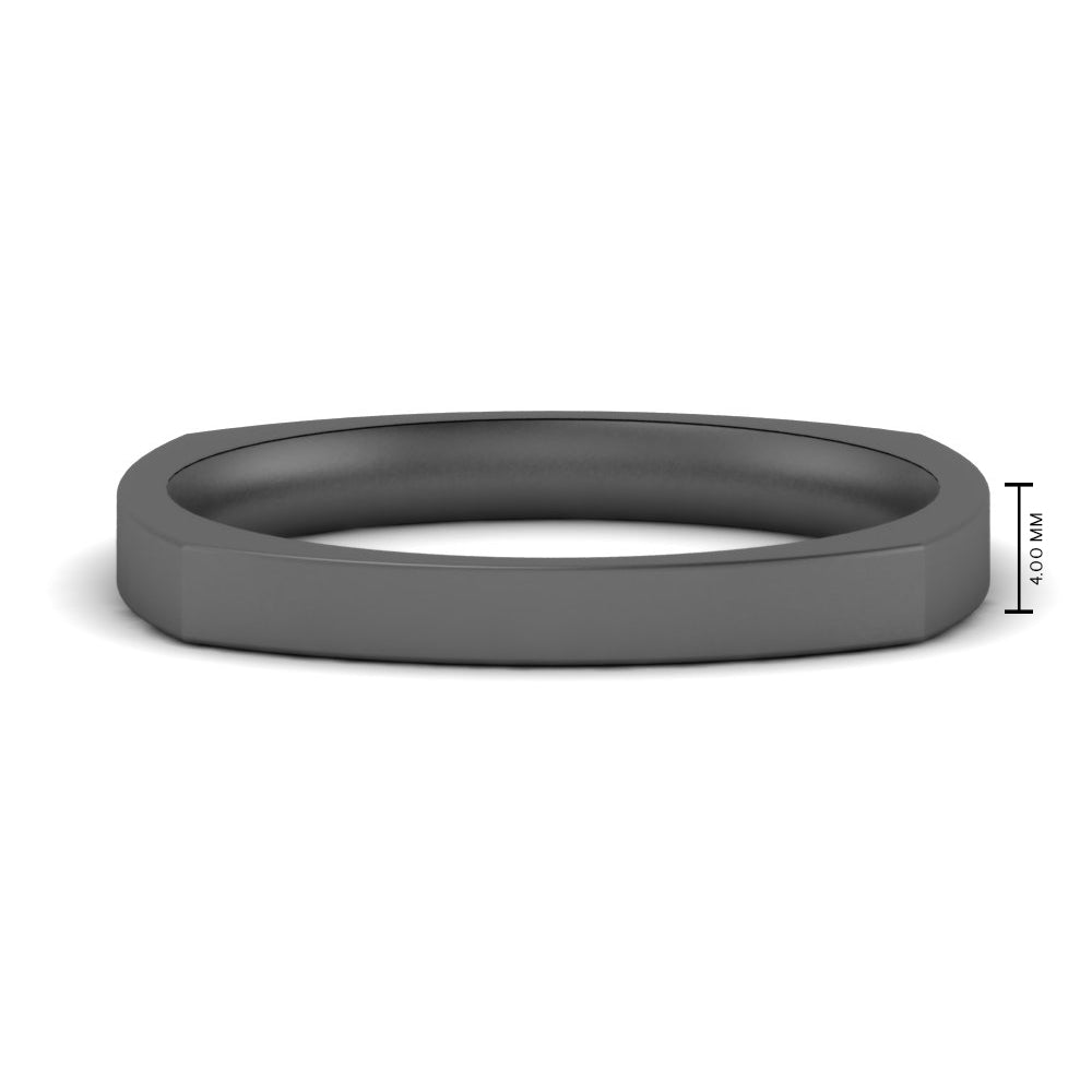 Square Comfort Fit Mens Wedding Band