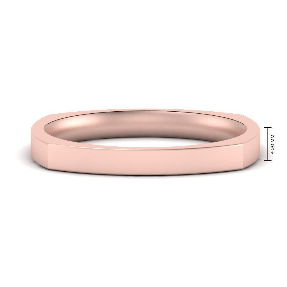 Square Comfort Fit Mens Wedding Band