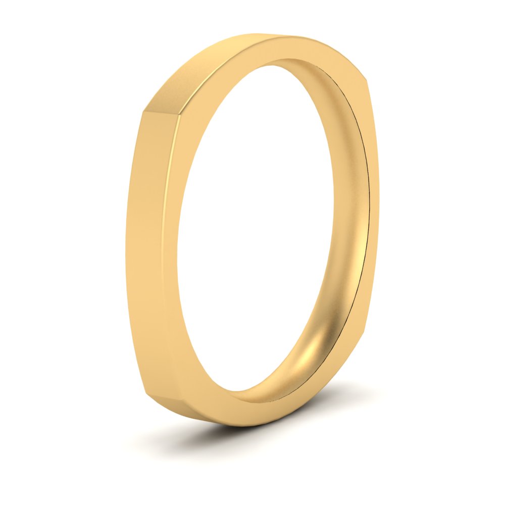 Square Comfort Fit Mens Wedding Band