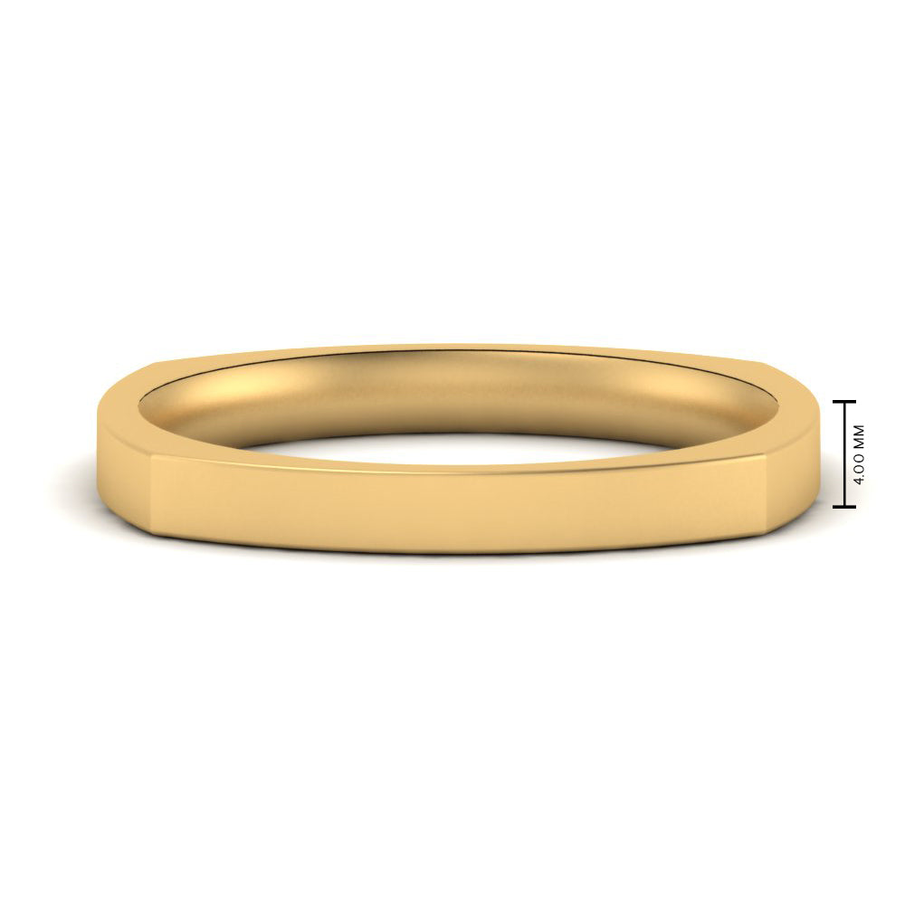 Square Comfort Fit Mens Wedding Band