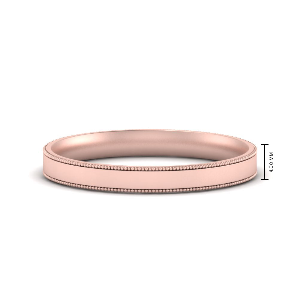 Stepped Edge Comfort Fit Flat Mens Band