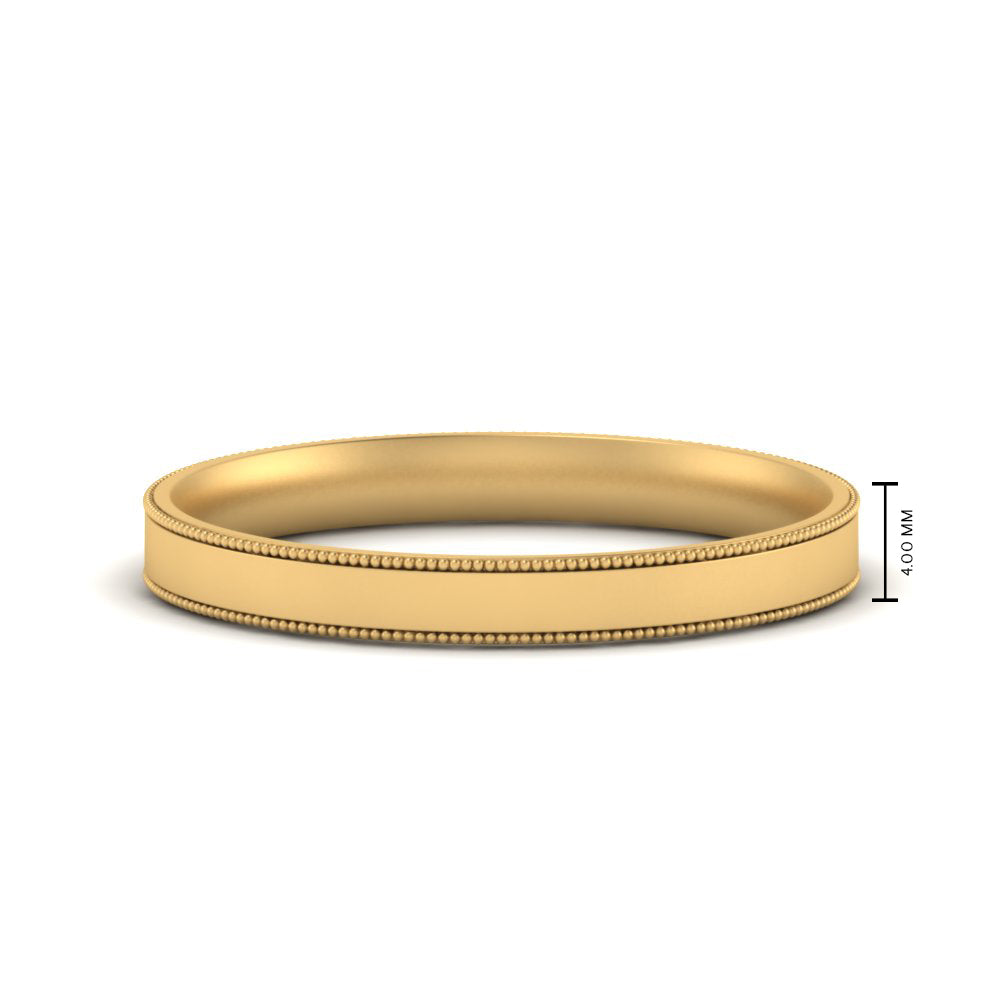 Stepped Edge Comfort Fit Flat Mens Band
