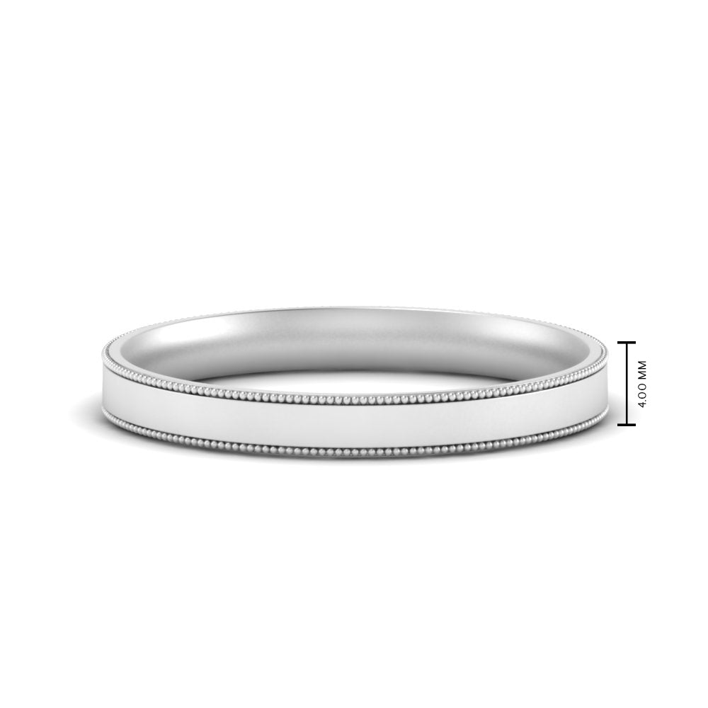 Stepped Edge Comfort Fit Flat Mens Band