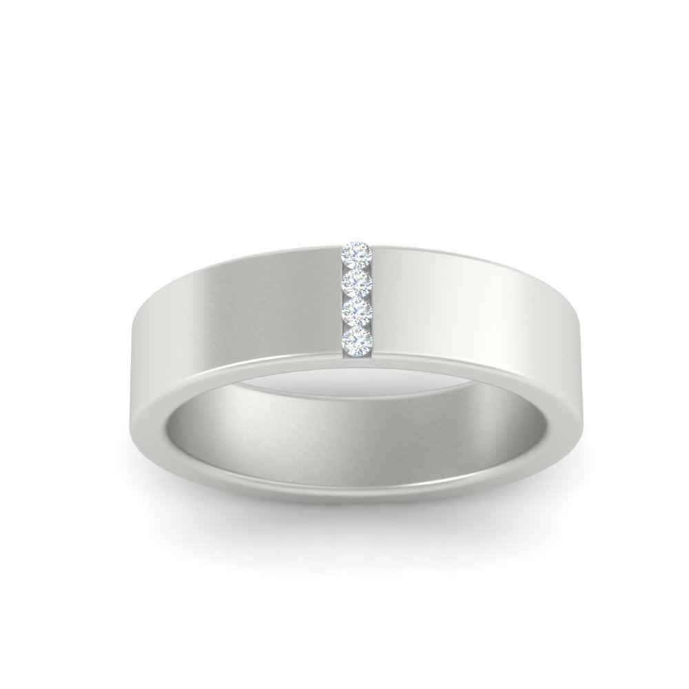 4 Stone Diamond Wedding Band Ring