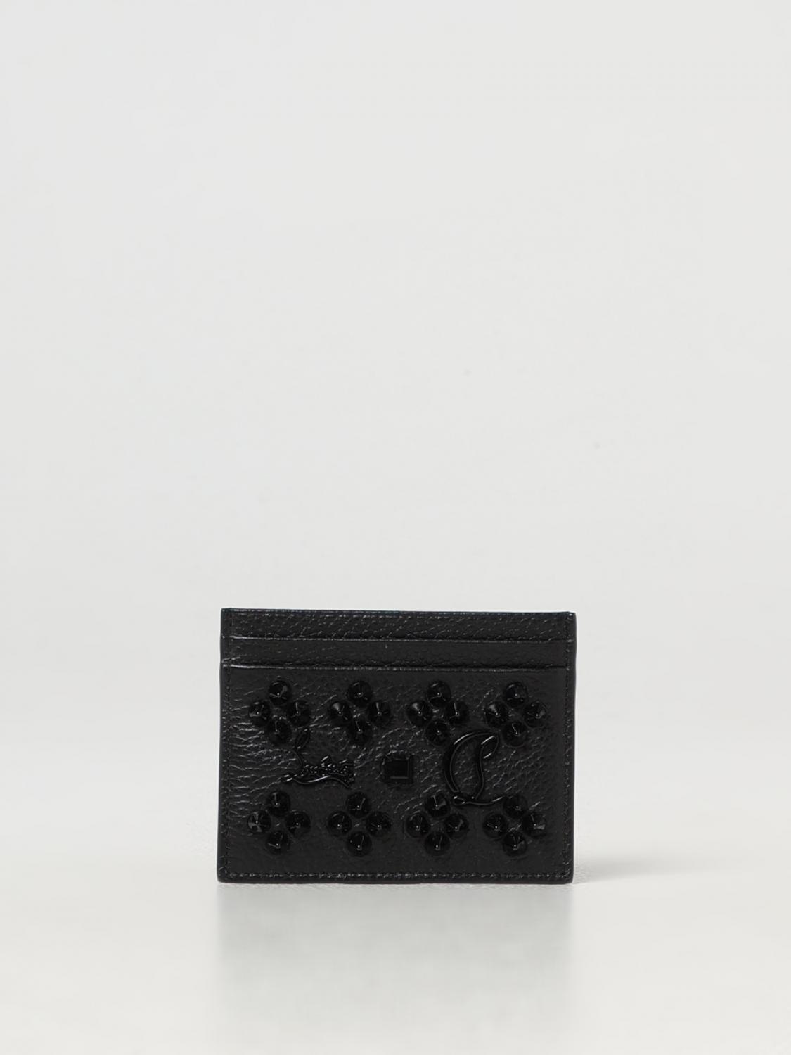 Christian Louboutin Women Kios Hammered Leather Credit Card Holder Christian Louboutin