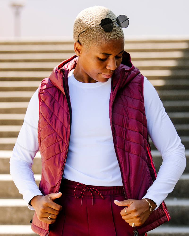 Powerstripe Eco-Friendly Down Hooded Vest Goal Five