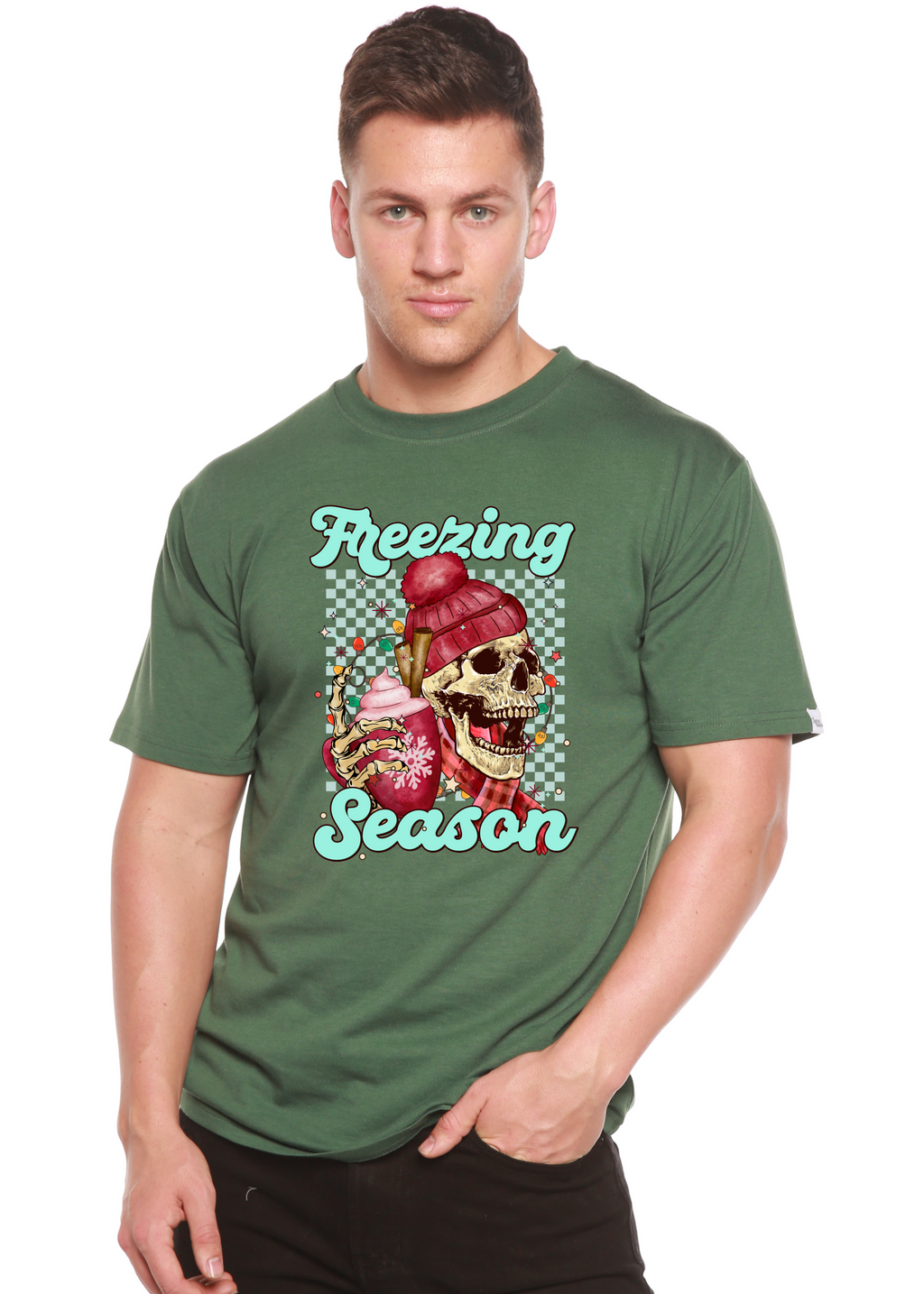 Freezing Season Unisex Bamboo Viscose/Organic Cotton Short Sleeve Graphic T-Shirt Spun Bamboo