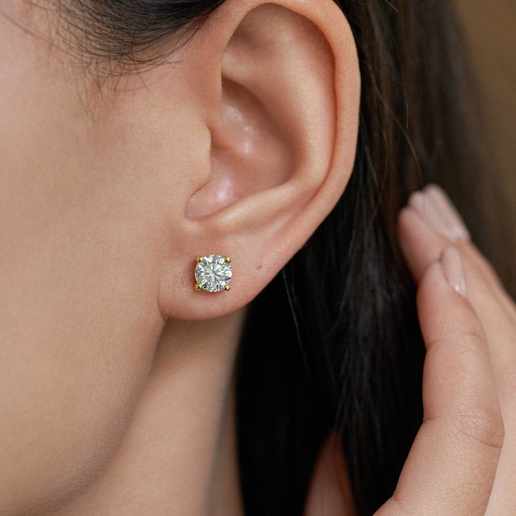 3.00 CTW Lab Grown Diamond Stud Earrings | 14k Gold | G-VS Round Cut | AGI Certified VossAgin