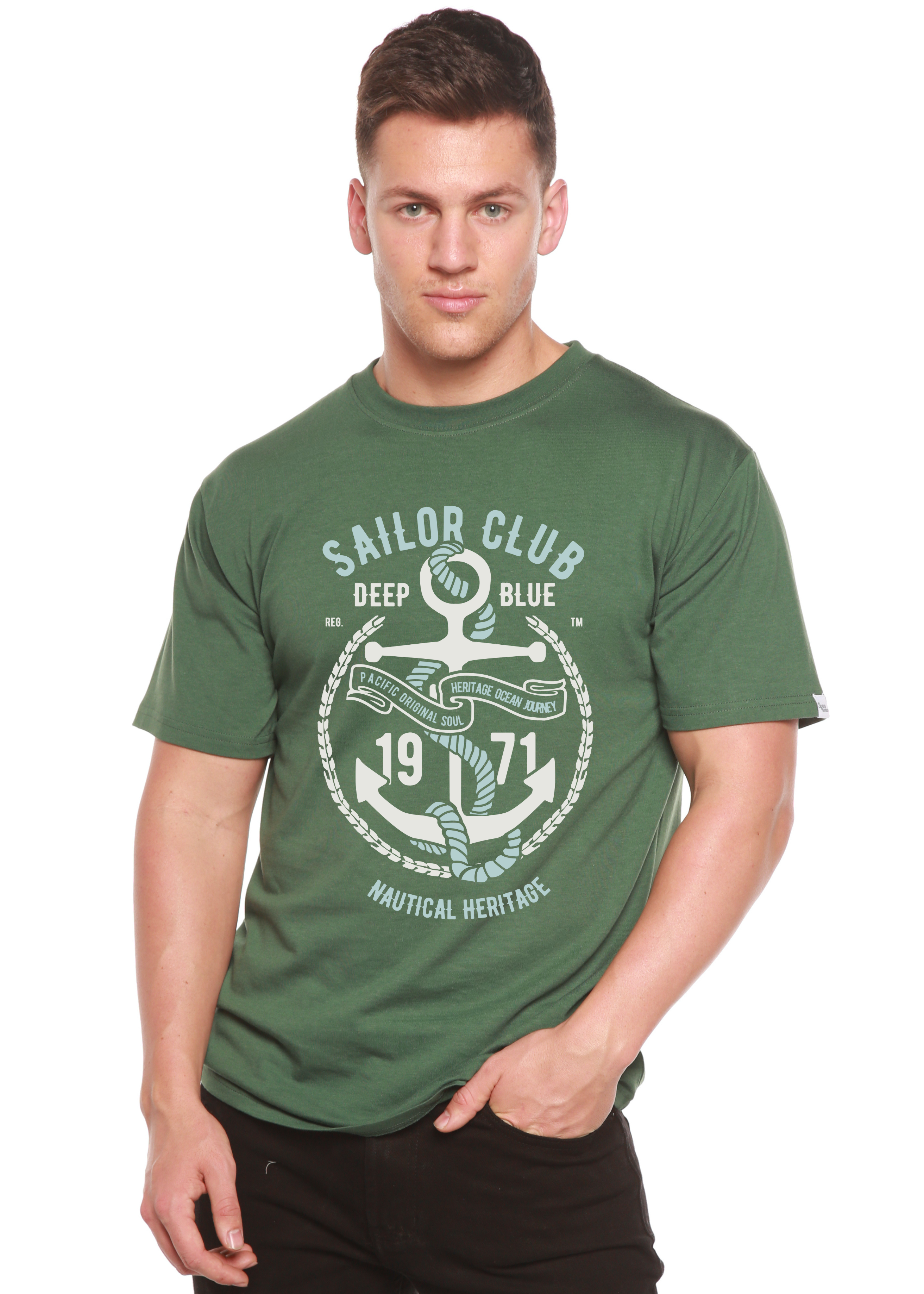 Sailor Club Spun Bamboo® Men's Bamboo Viscose/Organic Cotton Short Sleeve Graphic T-Shirt Spun Bamboo