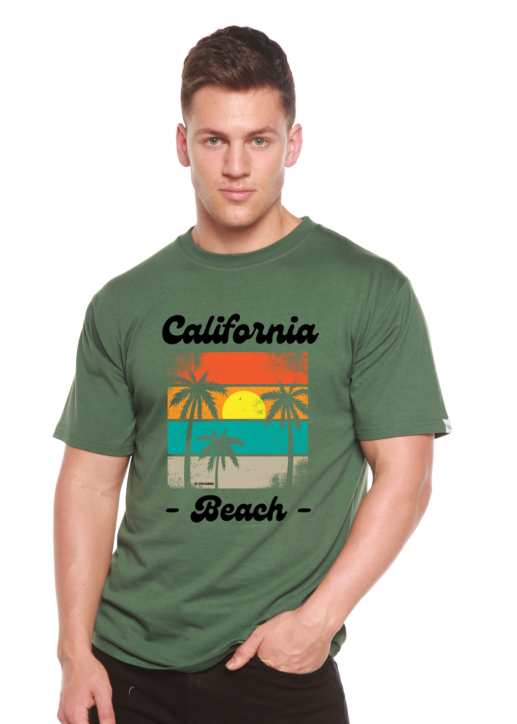 California Beach Unisex Bamboo Viscose/Organic Cotton Short Sleeve Graphic T-Shirt Spun Bamboo