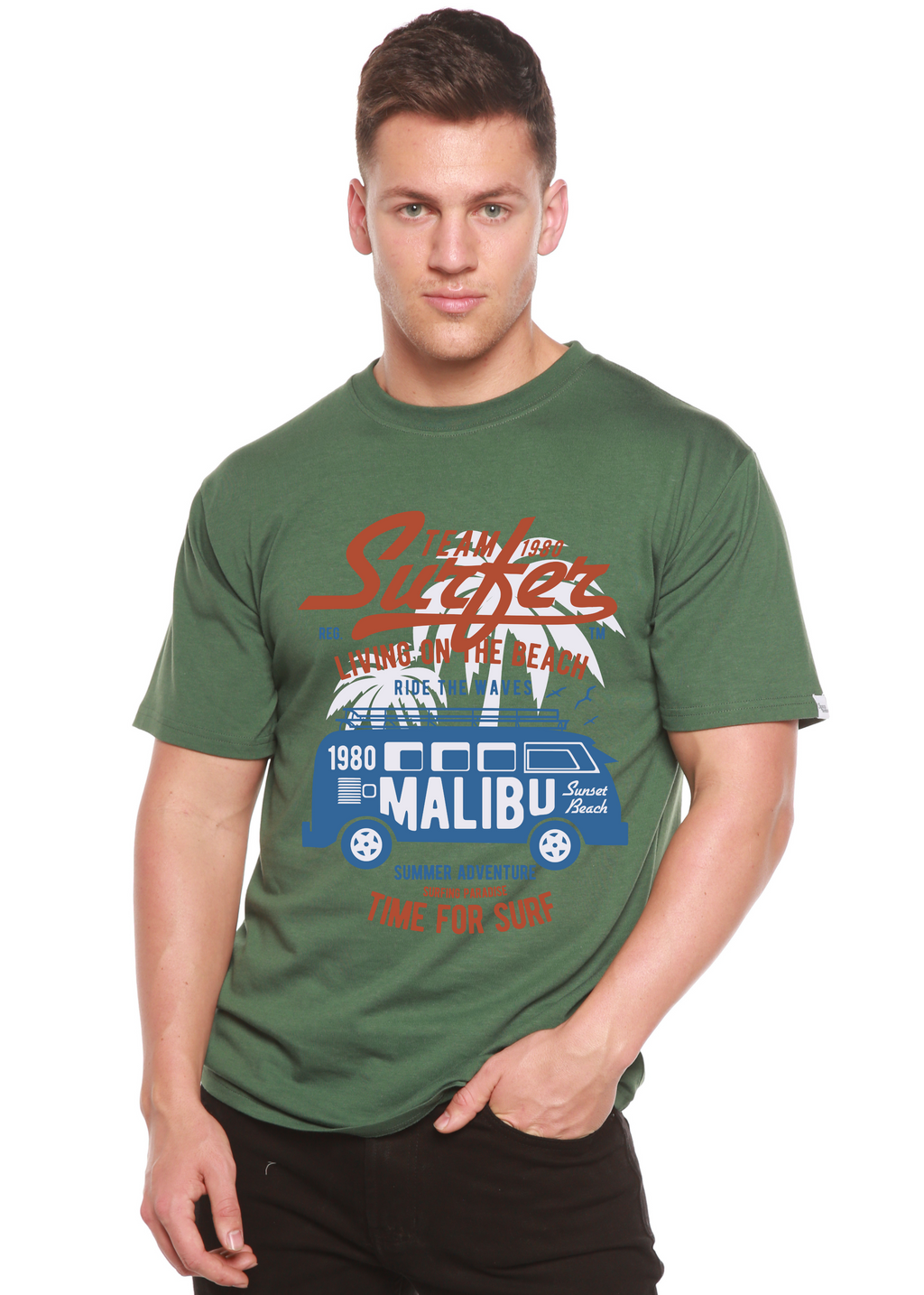 Team Surfer Spun Bamboo® Men's Bamboo Viscose/Organic Cotton Short Sleeve Graphic T-Shirt Spun Bamboo