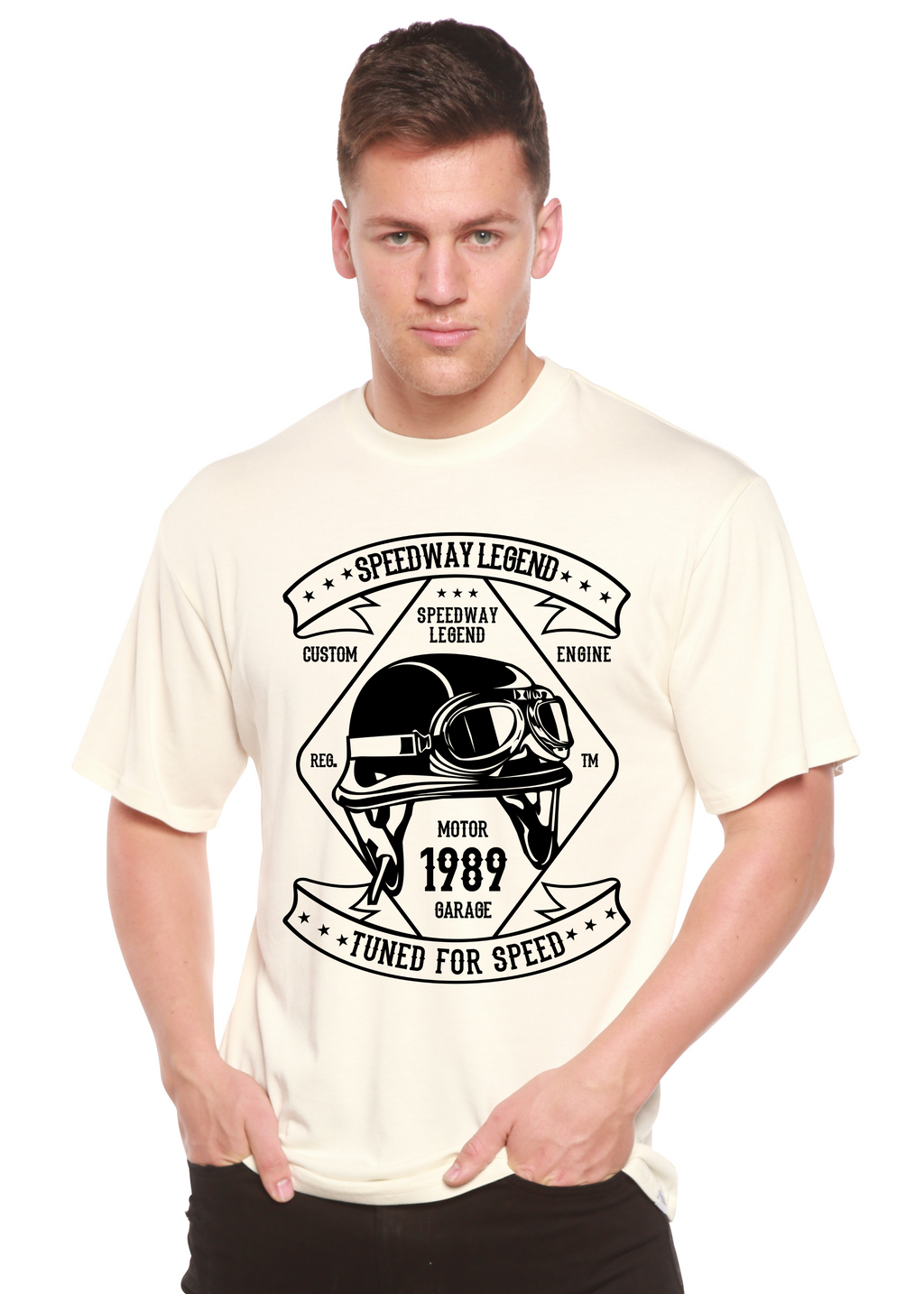 Speedway Legend Spun Bamboo® Men's Bamboo Viscose/Organic Cotton Short Sleeve Graphic T-Shirt Spun Bamboo