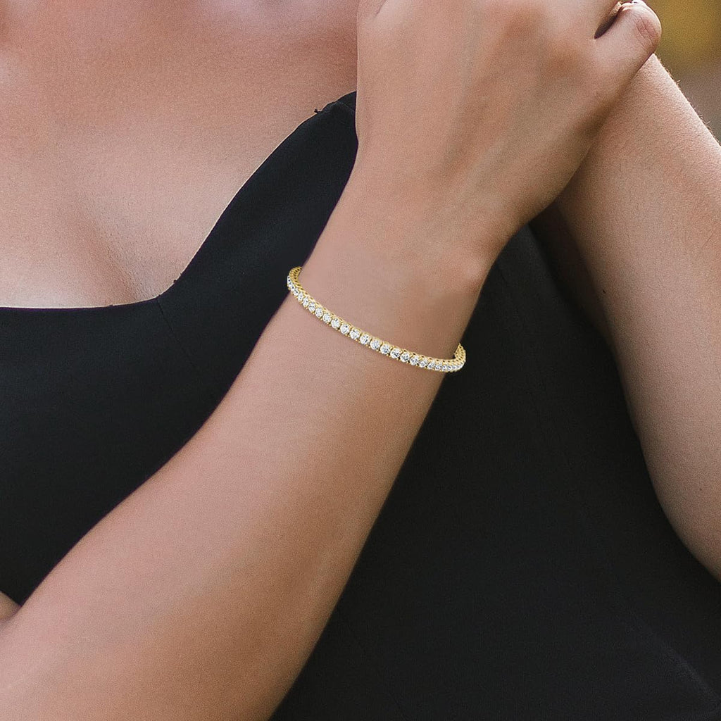 4.00 CTW AGI Certified Lab-Grown Diamond (G/VS) Tennis Bracelet in Choice of 14K White or Yellow Gold VossAgin