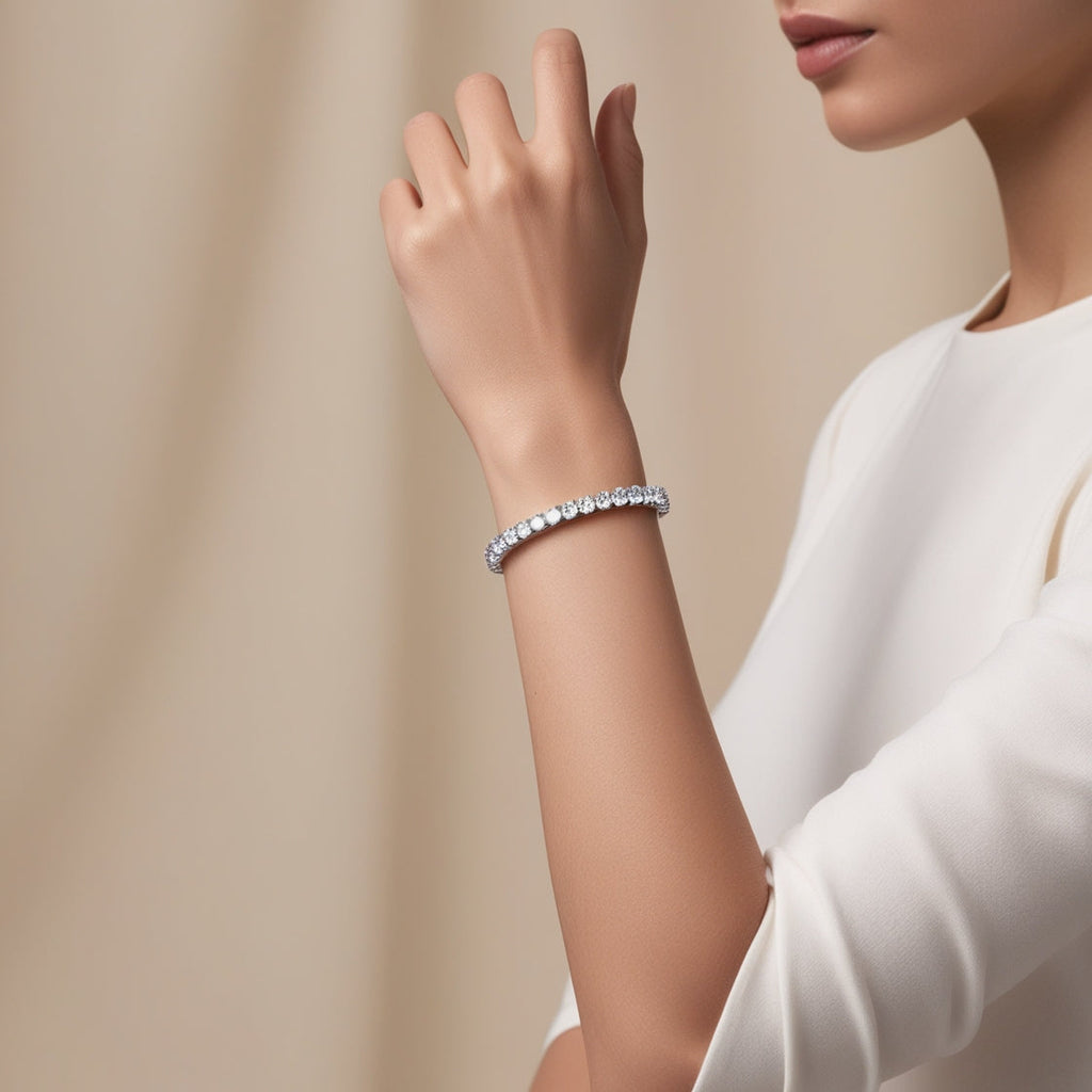 4.00 CTW AGI Certified Lab-Grown Diamond (G/VS) Tennis Bracelet in Choice of 14K White or Yellow Gold VossAgin