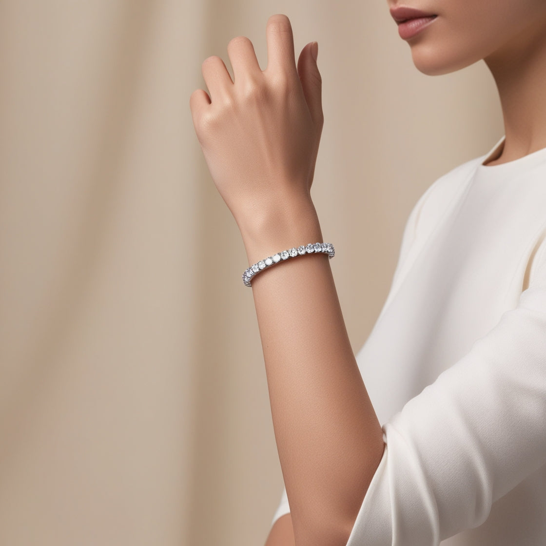 4.00 CTW AGI Certified Lab-Grown Diamond (G/VS) Tennis Bracelet in Choice of 14K White or Yellow Gold VossAgin