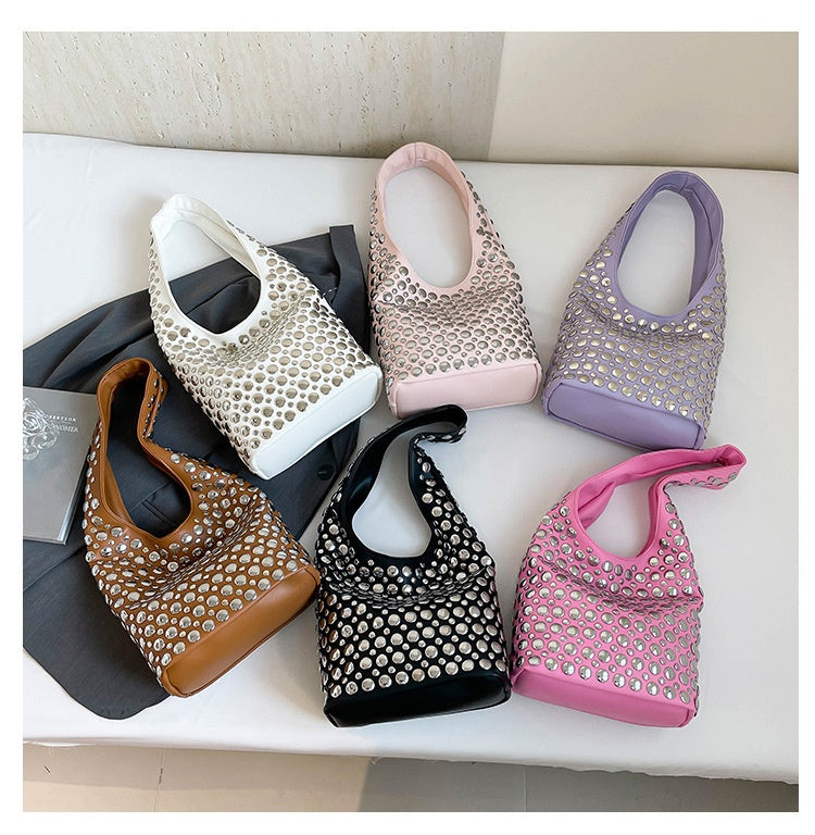 New Punk-style Studded Single-shoulder Bag