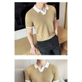 Summer Lightweight Ice Silk Knitted Short Sleeve Top