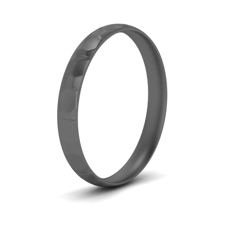 Mens Hammered Comfort Fit Wedding Band