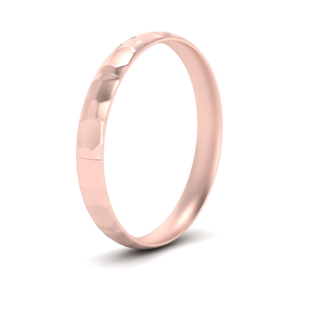 Mens Hammered Comfort Fit Wedding Band