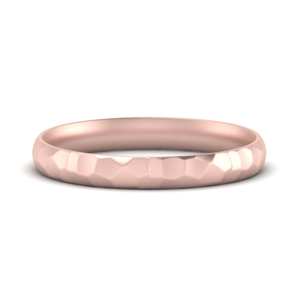 Mens Hammered Comfort Fit Wedding Band